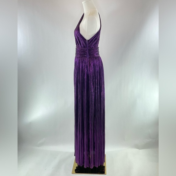 Bronx & Banco Purple Florence One Shoulder Maxi Grecian Gown, S (US 4) - Picture 12 of 15